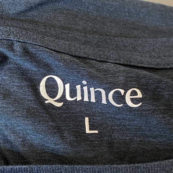 Quince Ultra Soft Short Sleeve Crew Neck T-Shirt Womens L Blue Minimalist Casual - Picture 5 of 6